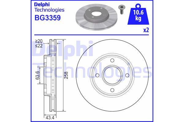 Fren Disk Ayna Ön Sağ ve Sol Ford Streetka (CCS)(01.2003->)  DELPHI BG3359