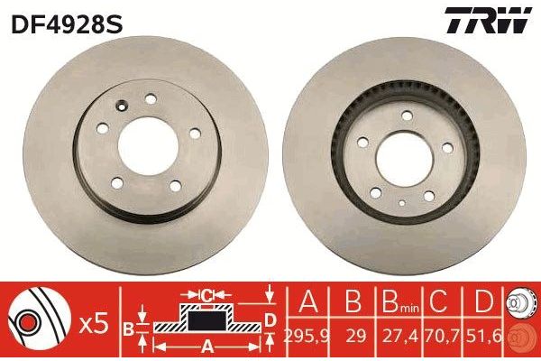 Fren Disk Ayna Ön Sağ ve Sol Chevrolet Captiva (2006->)  BLUE PRINT ADG043126