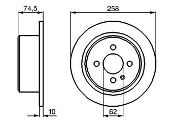 Fren Disk Ayna Arka Sağ ve Sol BOSCH 0 986 478 563  34211155015 34 21 1 155 015 34211163145 34 21 1 163 145 34211163146 34 21 1 163 146