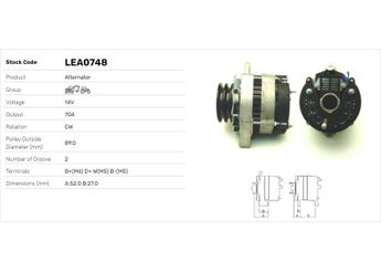 Alternatör  LUCAS ELEKTRIK LEA0748  3618907M1