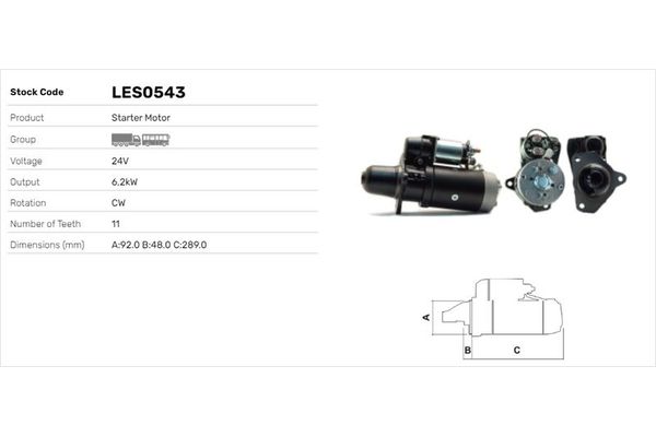 Marş Dinamosu  LUCAS ELEKTRIK LES0543