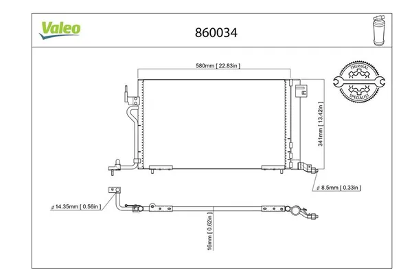 Klima Radyatörü  Citroen Berlingo (08.1996->)  VALEO 860034