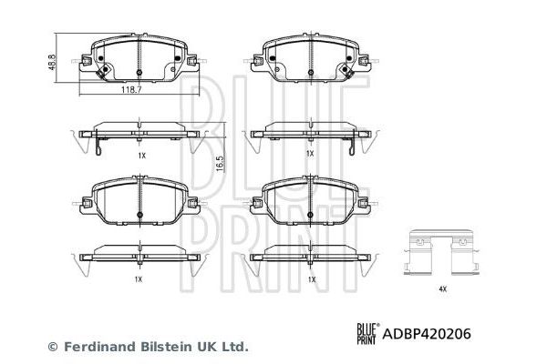 Fren Disk Balata Arka Honda CR-V (RW)(10.2018->)  BLUE PRINT ADBP420206