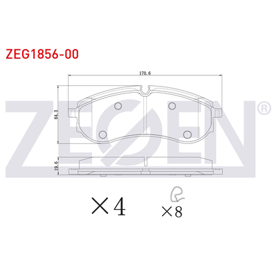 Fren Disk Balata Arka Volkswagen Crafter P.Van (SY/SX)(09.2016->)  ZEGEN ZEG1856-00