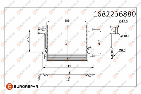 Klima Radyatörü  Jeep Wrangler / Wrangler Unlimited (JK)(2007->)  EUROREPAR 1682236880