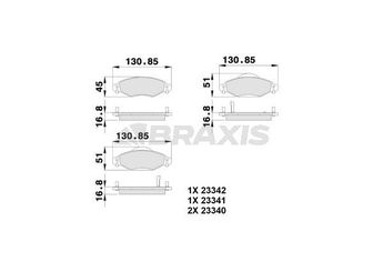 Fren Disk Balata Ön BRAXIS AB0120  44650D040 44650D010 044650D010 04465-0D040