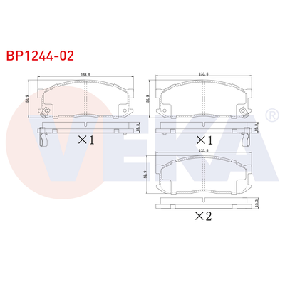 Fren Disk Balata Ön Mazda E-Serie E2200 (1984->2002)  VEKA BP1244-02