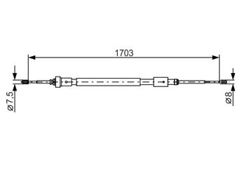 El Fren Teli Arka Sağ veya Sol BOSCH 1 987 482 315  1987482315 474658 4746 58 9671815380 96 718 153 80