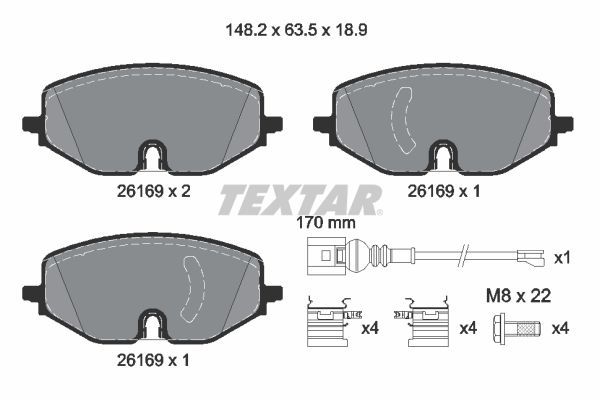 Fren Disk Balata Ön Volkswagen Caddy (SBB/SBJ)(09.2020->)  TEXTAR 2616901