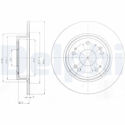 Fren Disk Ayna Arka Sağ ve Sol Honda Accord (CU)(06.2008->)  DELPHI BG4249