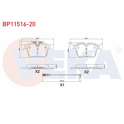 Fren Disk Balata Arka Mercedes C -Serisi Coupe (BM 205)(12.2015->)  VEKA BP11516-20
