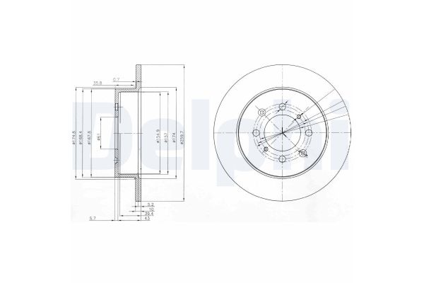 Fren Disk Ayna Arka Sağ ve Sol Honda Civic Coupe (EM2)(01.2001->)  DELPHI BG3793