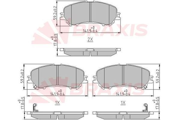 Fren Disk Balata Ön Nissan Qashqai (J11E)(2013->)  BRAXIS AA0617