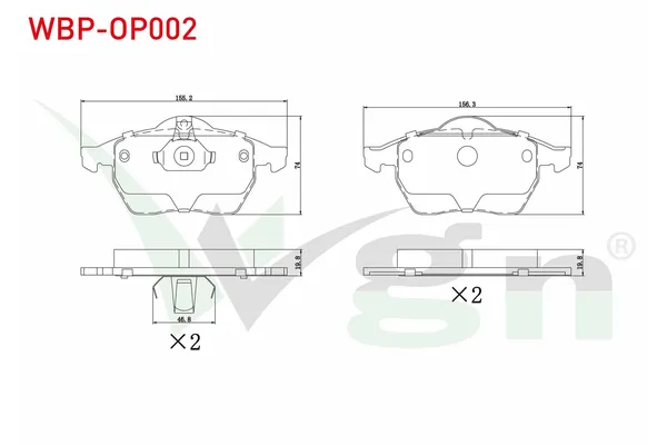 Fren Disk Balata Ön Opel Rekord E (1977->)  WGN WBP-OP002