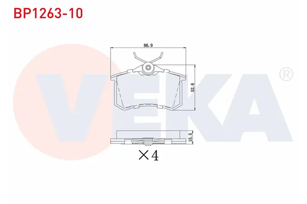 Fren Disk Balata Arka Volkswagen Golf III (1H1)(11.1991->1997)  VEKA BP1263-10