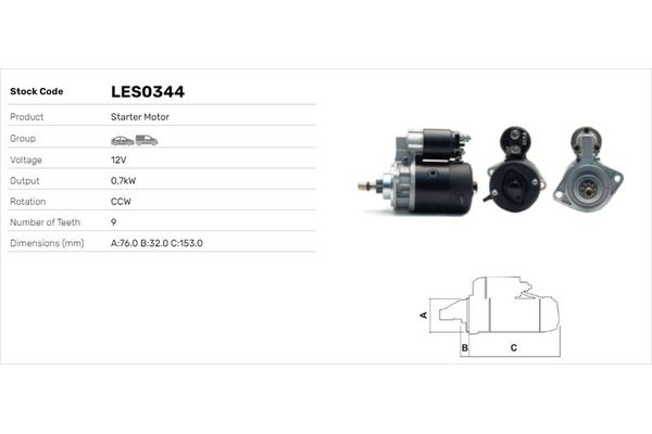 Marş Dinamosu  LUCAS ELEKTRIK LES0344