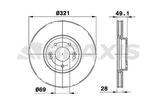 Fren Disk Ayna Ön Sağ ve Sol Hyundai Santa Fe (CM)(2006->)  BRAXIS AD0991