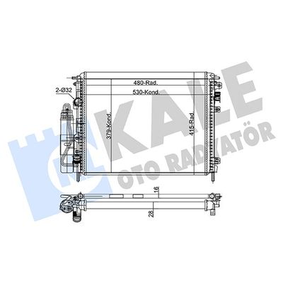 Klima Radyatörü  Renault Clio Symbol I (Makyajlı)(03.2002->)  KALE 306600