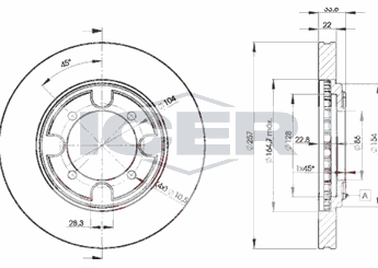 Fren Disk Ayna Ön Sağ ve Sol KALE BALATA TFD00238  5171228300 51712-28300