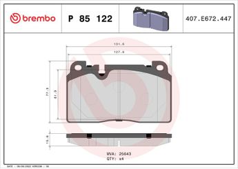 Fren Disk Balata Ön BREMBO P 85 122  P85122 P 85 122 8R0698151B 8R0698151E 8R0698151L 4H0698231