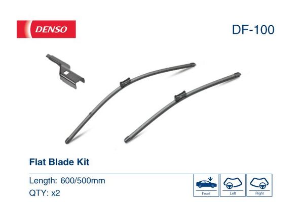 Silecek Süpürgesi Ön  600/500 mm - 24/20 inç Audi A5 Coupe (8T)(06.2007->)  DENSO DF-100