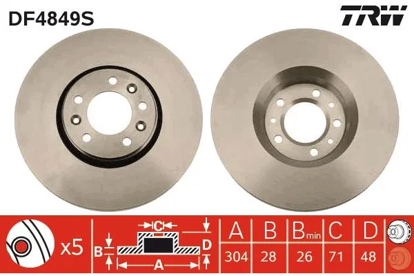 Fren Disk Ayna Ön Sağ ve Sol Toyota Proace (X3)(2013->)  MGA 50477