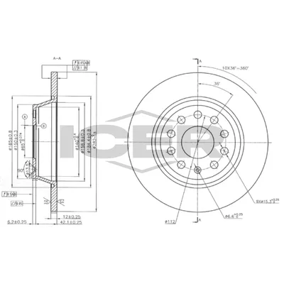 Fren Disk Ayna Arka Sağ ve Sol Skoda Octavia Combi (1Z5)(11.2004->)  WALBURG WBD1311