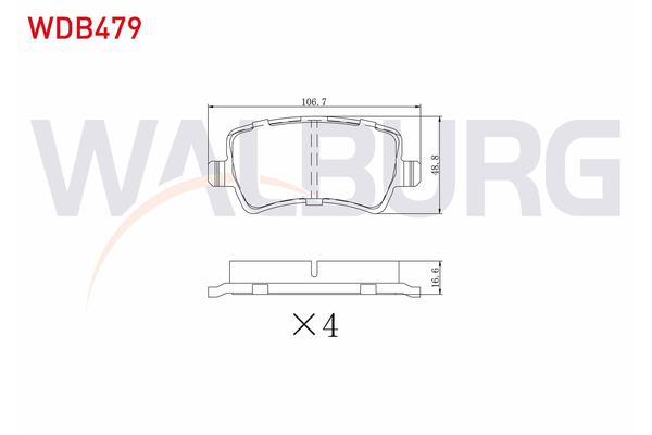Fren Disk Balata Arka Volvo S60 Cross Country (03.2015->)  WALBURG WDB479