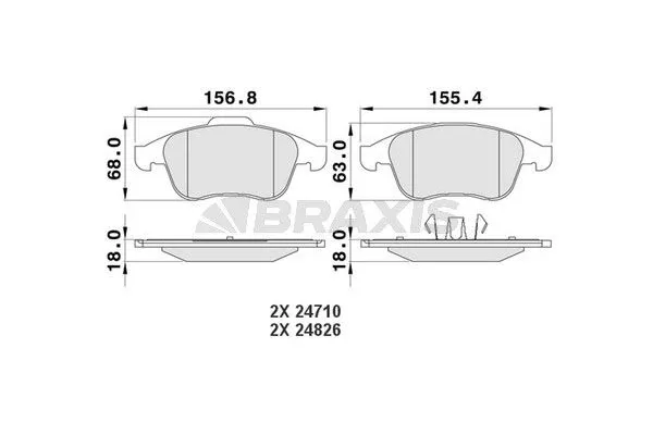 Fren Disk Balata Ön Renault Latitude (2010->)  BRAXIS AA0116