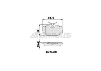 Fren Disk Balata Arka BRAXIS AA0262  STC3684 SFP500130 SFP100470 SFP100490 STC1879