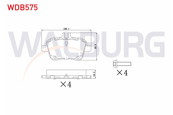 Fren Disk Balata Arka Mercedes B -Serisi (BM 246)(11.2011->)  WALBURG WDB575