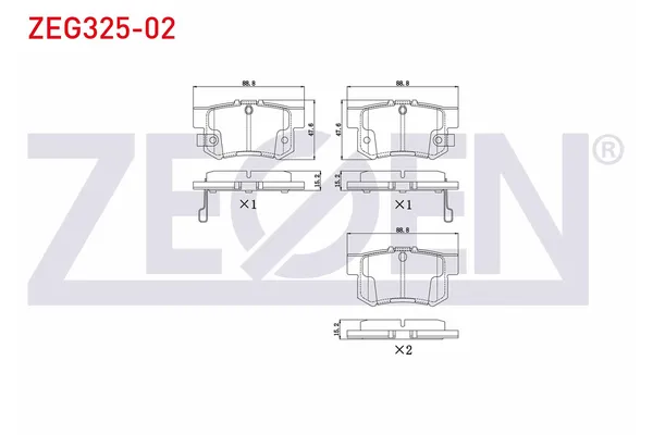 Fren Disk Balata Arka Honda Civic Coupe (EM2)(01.2001->)  ZEGEN ZEG325-02
