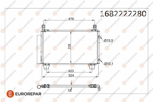 Klima Radyatörü  Toyota Yaris (KSP9/SCP9/NLP9)(2006->)  EUROREPAR 1682222280