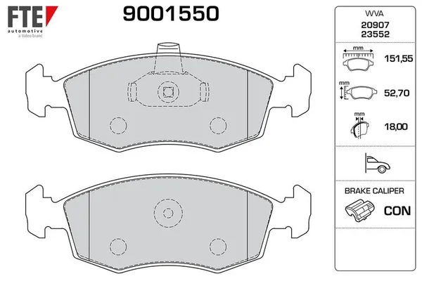 Fren Disk Balata Ön FTE 9001550