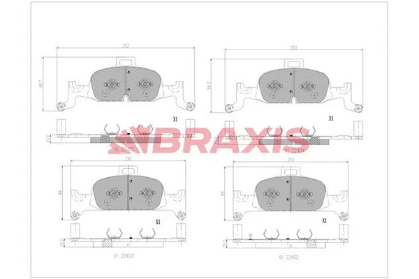 Fren Disk Balata Ön Audi S5 Sportback (F5A)(09.2016->)  BRAXIS AA0773