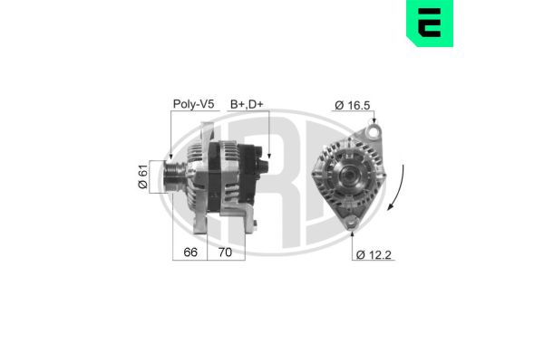 Alternatör  Fiat Doblo (119) Panorama (01.2001->)  ERA 210254A