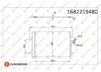 Klima Radyatörü  EUROREPAR 1682219480  1682219480 1405365 1437112 1453365 1677879 1710241 1710860 2015504 6G9119710BE 6G9119710CB 6G9119710CC 7G9119710BC 9G9119710AA 9G9119710AB 9G9119710BA LR000566 LR023921 30680275 30741670 30794544 31305212 31332027