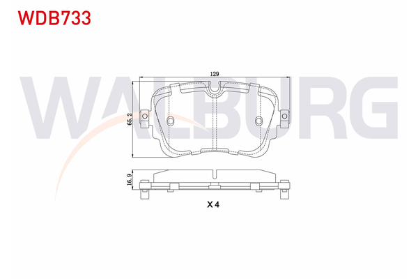 Fren Disk Balata Arka Audi A7 Sportback (4KA)(11.2017->)  WALBURG WDB733