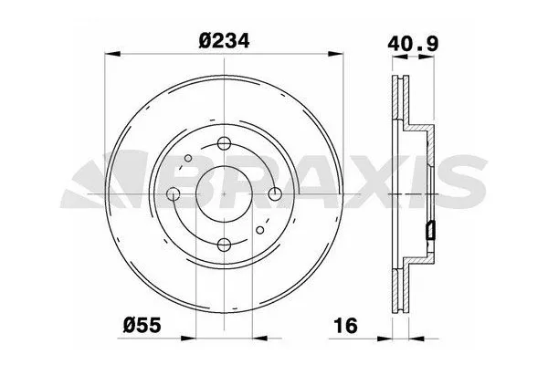 Fren Disk Ayna Ön Sağ ve Sol Daihatsu Cuore (L251)(2003->2007)  BRAXIS AE0278