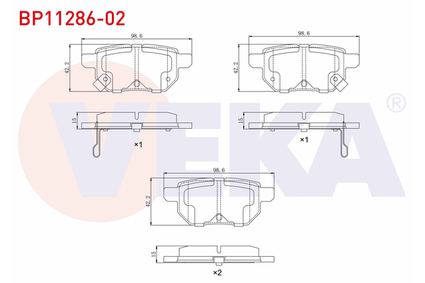 Fren Disk Balata Arka Toyota Urban Cruiser (NLP11/NSP11)(02.2009->)  VEKA BP11286-02