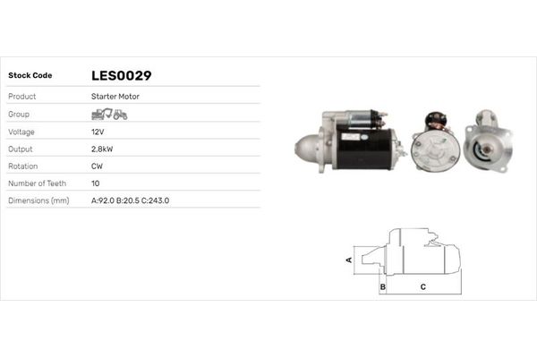 Marş Dinamosu  LUCAS ELEKTRIK LES0029