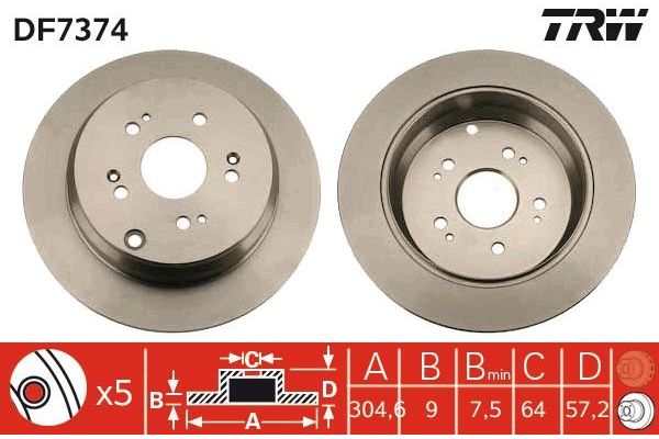 Fren Disk Ayna Arka Sağ ve Sol Honda CR-V (RE)(01.2007->)  MGA 50436