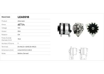 Alternatör  LUCAS ELEKTRIK LEA0518  81863039 82BB10300HA 82BB-10300-HA 82FB10300EA 82FB-10300-EA 86AB10300EB 86AB-10300-EB 86VB10300AA E7NN10B376AB F0NN10B376AB F0NN10B376BB 4917266T 4917919T 3698015R91 3698016M91 A005T31772 A005T31773 A005T31774 A5T31772 A5T31773 A5T31774 1695613M 2871A141 2871A144 2871A147 2871A148 ADU7777 ADU8090 YLE10011 YLE10066