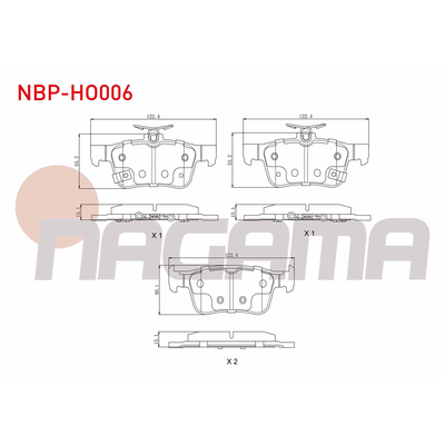Fren Disk Balata Arka Renault Koleos II (05.2017->)  NAGAMA NBP-HO006