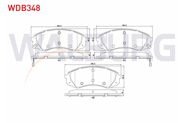 Fren Disk Balata Ön Hyundai H-1 (2008->)  WALBURG WDB348