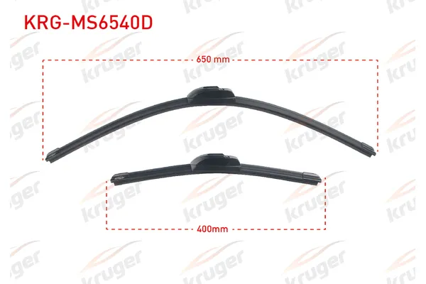 Silecek Süpürgesi Ön  650/400 mm - 26/16 inç Peugeot 107 (05.2005->)  KRUGER MS6540D