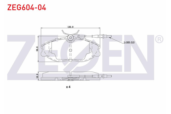 Fren Disk Balata Ön Peugeot 406 S.Wagon (S1/S2)(01.1997->)  ZEGEN ZEG604-04