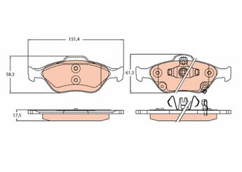 Fren Disk Balata Ön TRW GDB3625  44650D050 4465YZZDS 04465-YZZDS