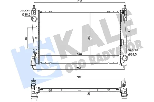 Su Radyatörü  BMW 3 Serisi Touring (E91)(2005->)  KALE 362790