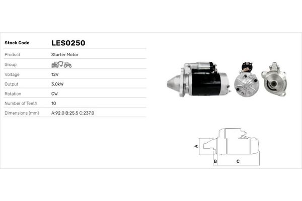 Marş Dinamosu  LUCAS ELEKTRIK LES0250